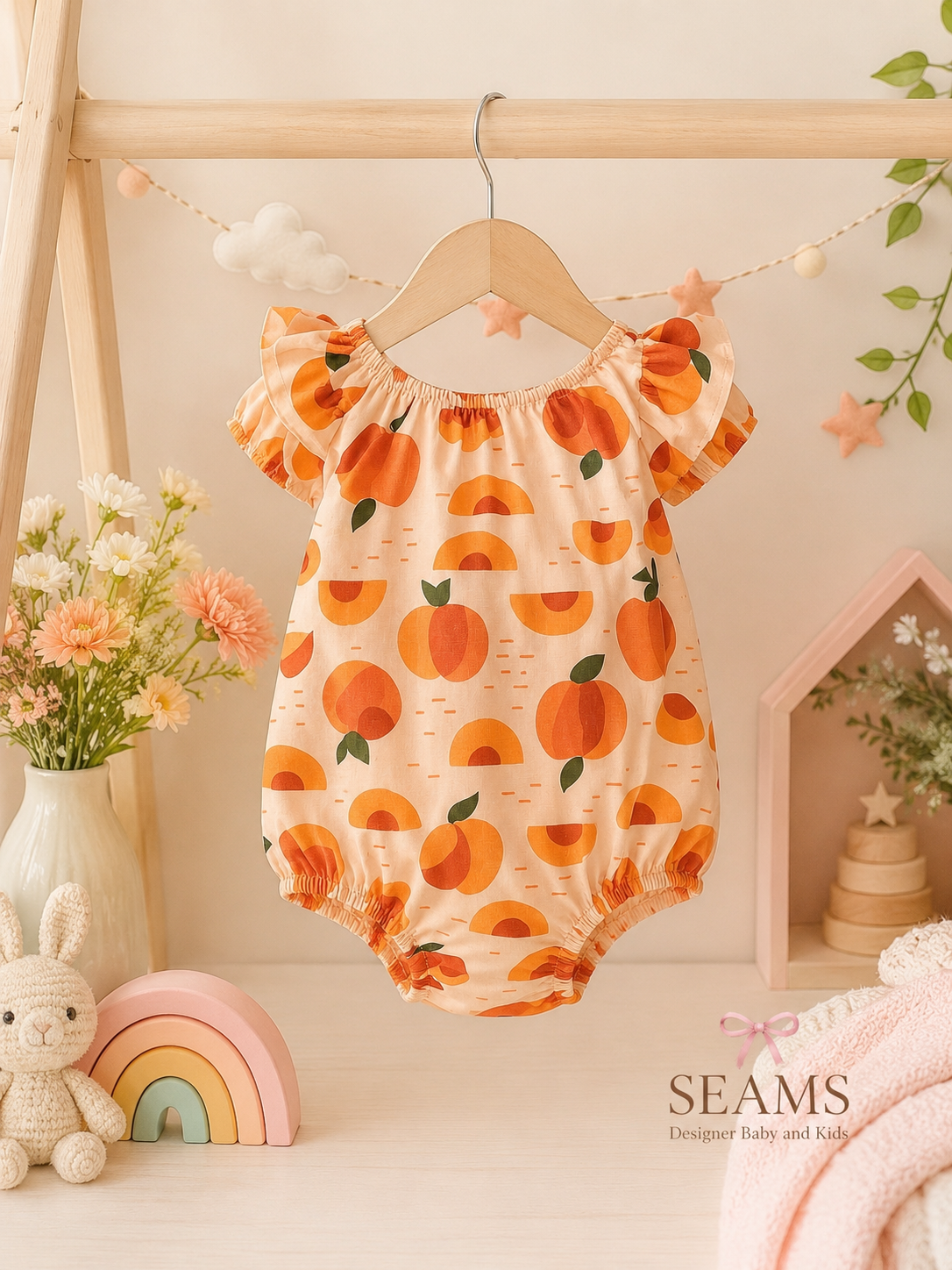 Peach Blossom Baby Bodysuit (Turkey) 3-6 months