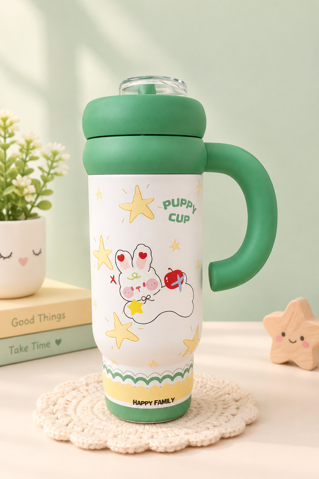 Cute bunny Tumbler (Green)