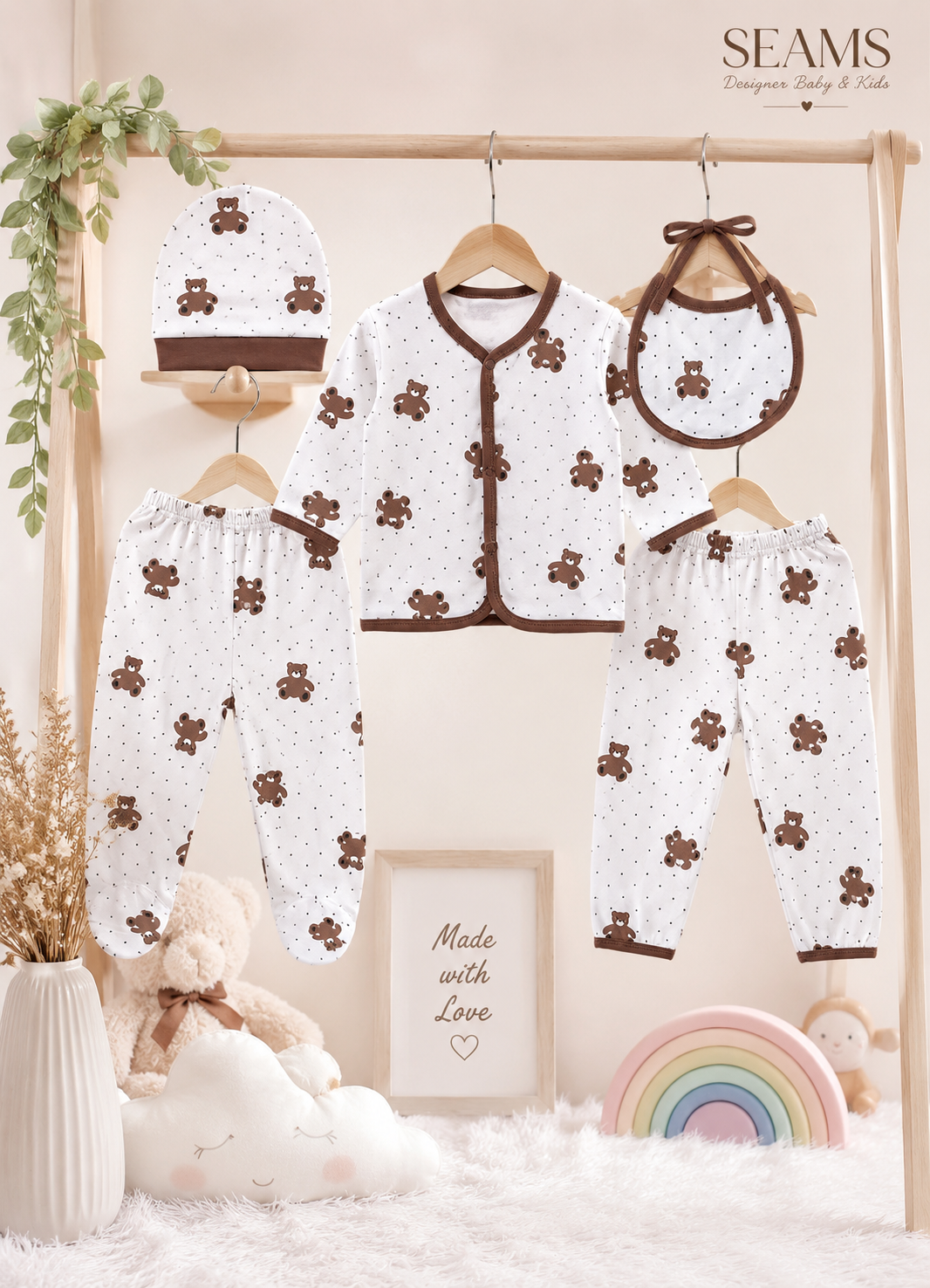 Teddy Bear Premium Newborn 5pcs Gift Set (0-3 months)