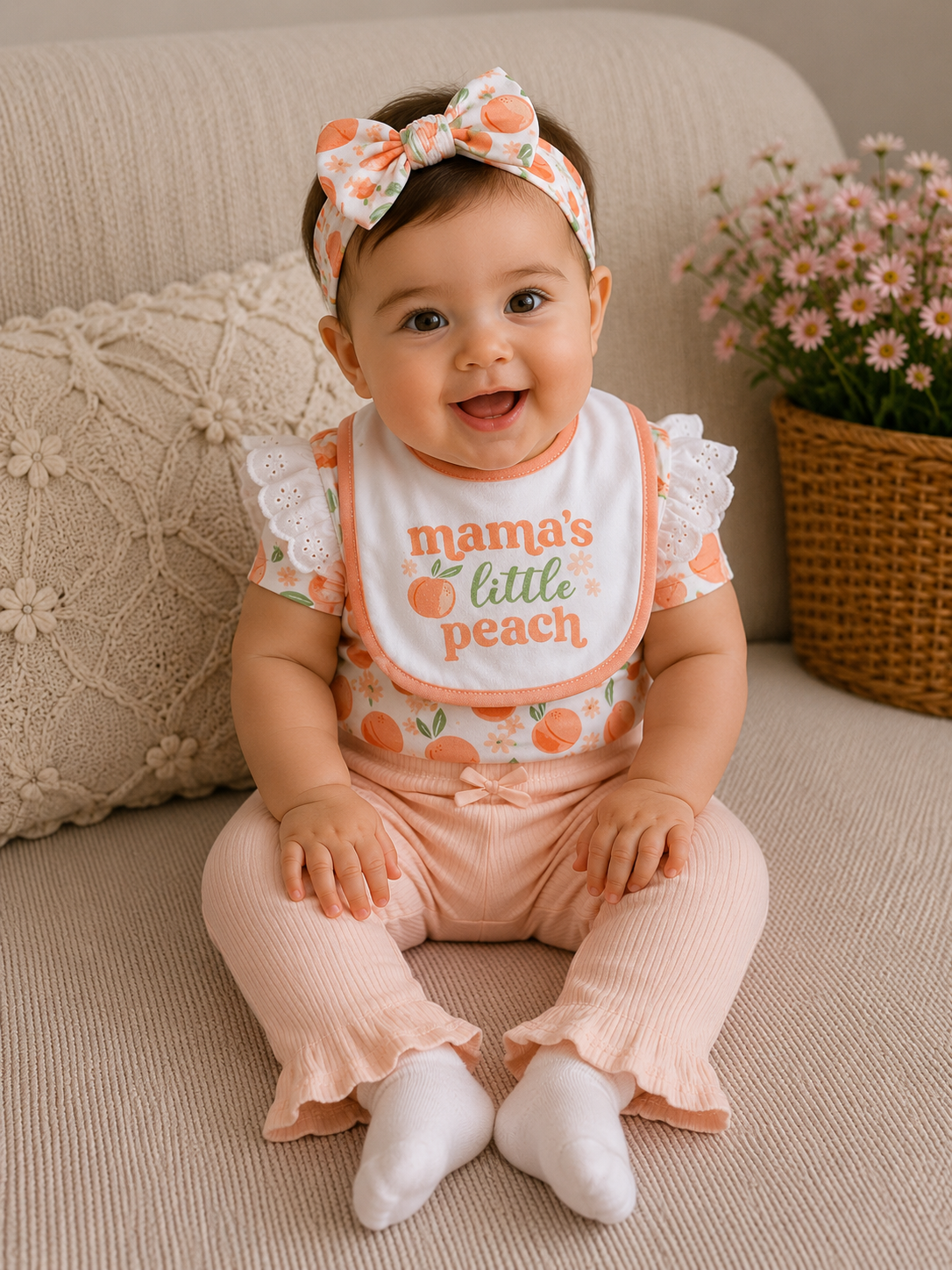 Little Peach 4-Piece Baby Outfit Set