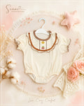 Chic Embroidery Detail caramel Baby Bodysuit