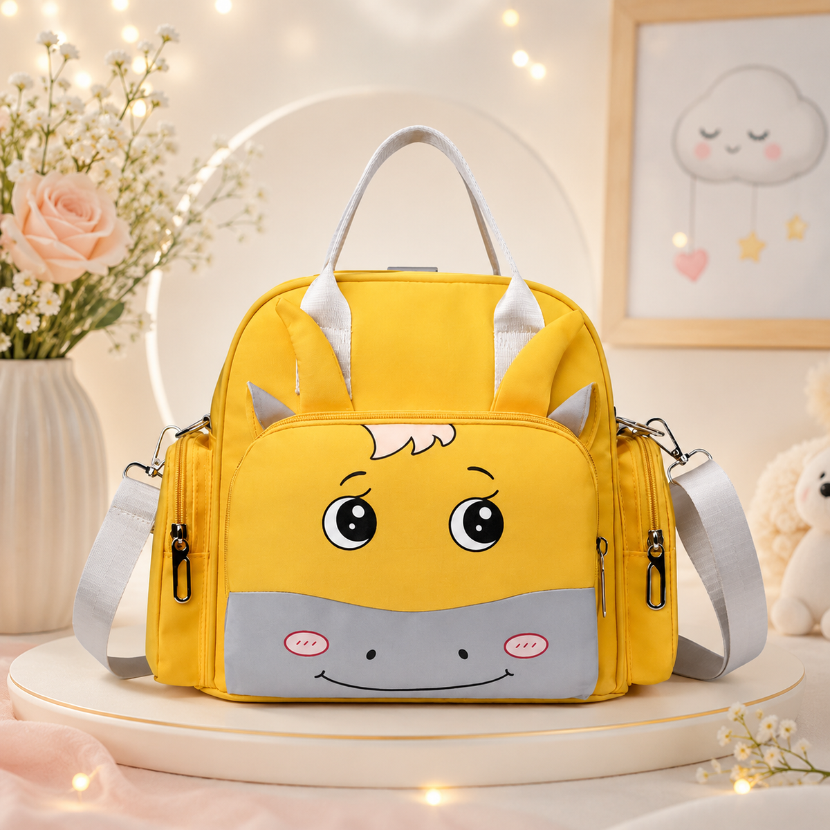 Premium Multi-function Mother Backpack Waterproof Diaper Bag Yellow