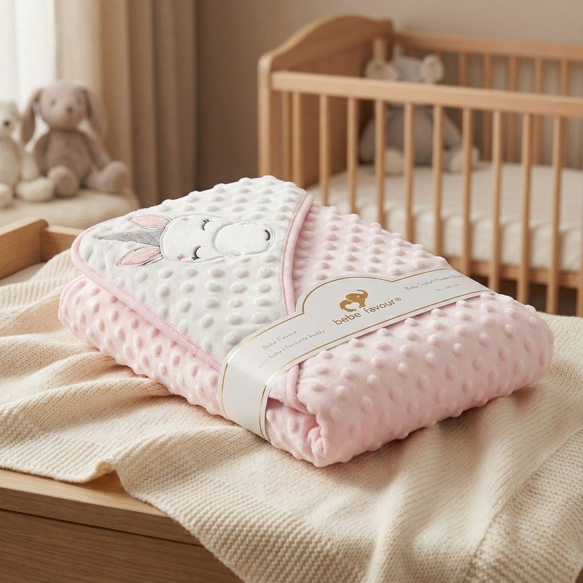 Infant Baby Minky Dot Wrapping Shawl - Pink Unicorn