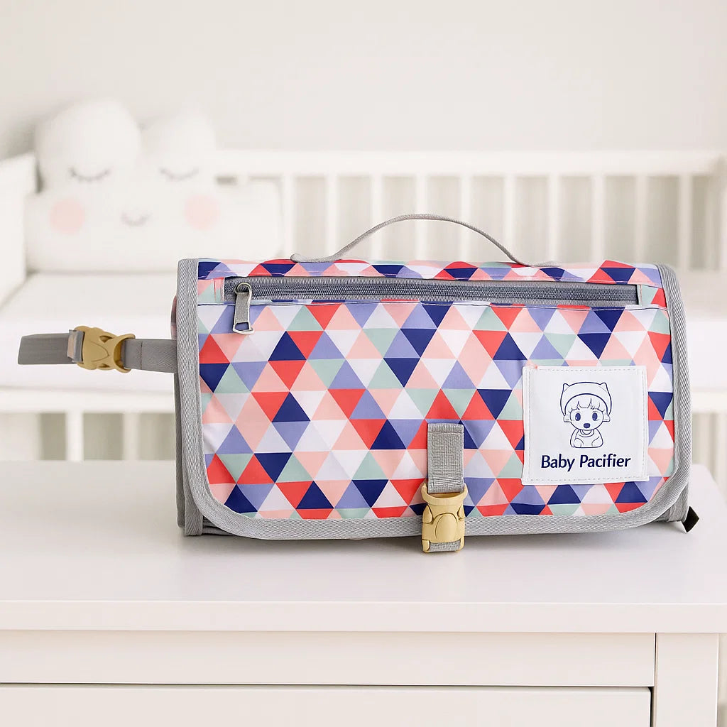 Multi-Functional Baby Changing Clutch- Blue & Red