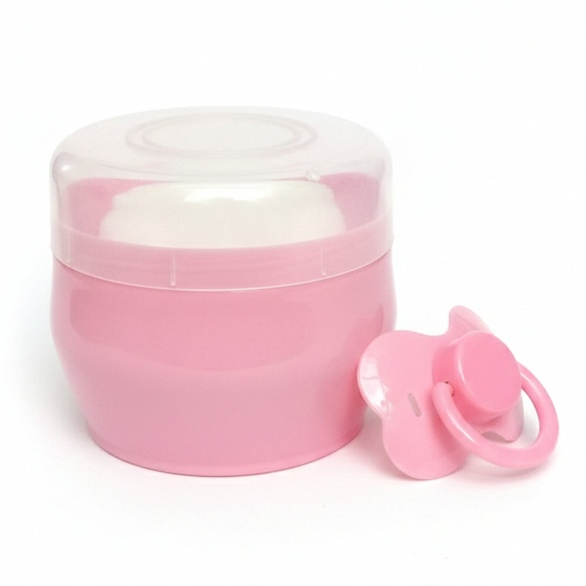 Baby powder Puff with Free Pacifier - Pink