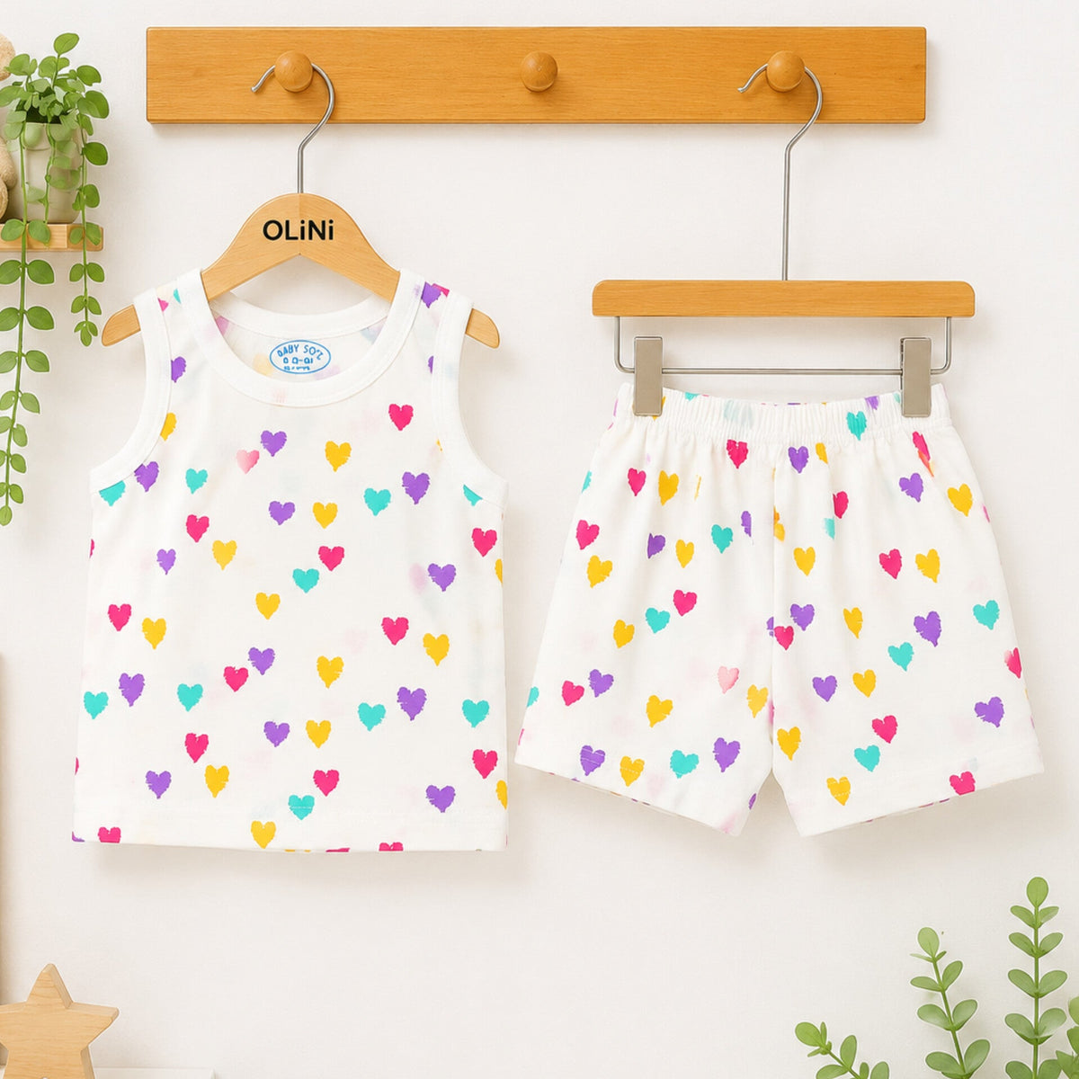 Mini Comfort Printed Sando & Shorts Set (Fish)
